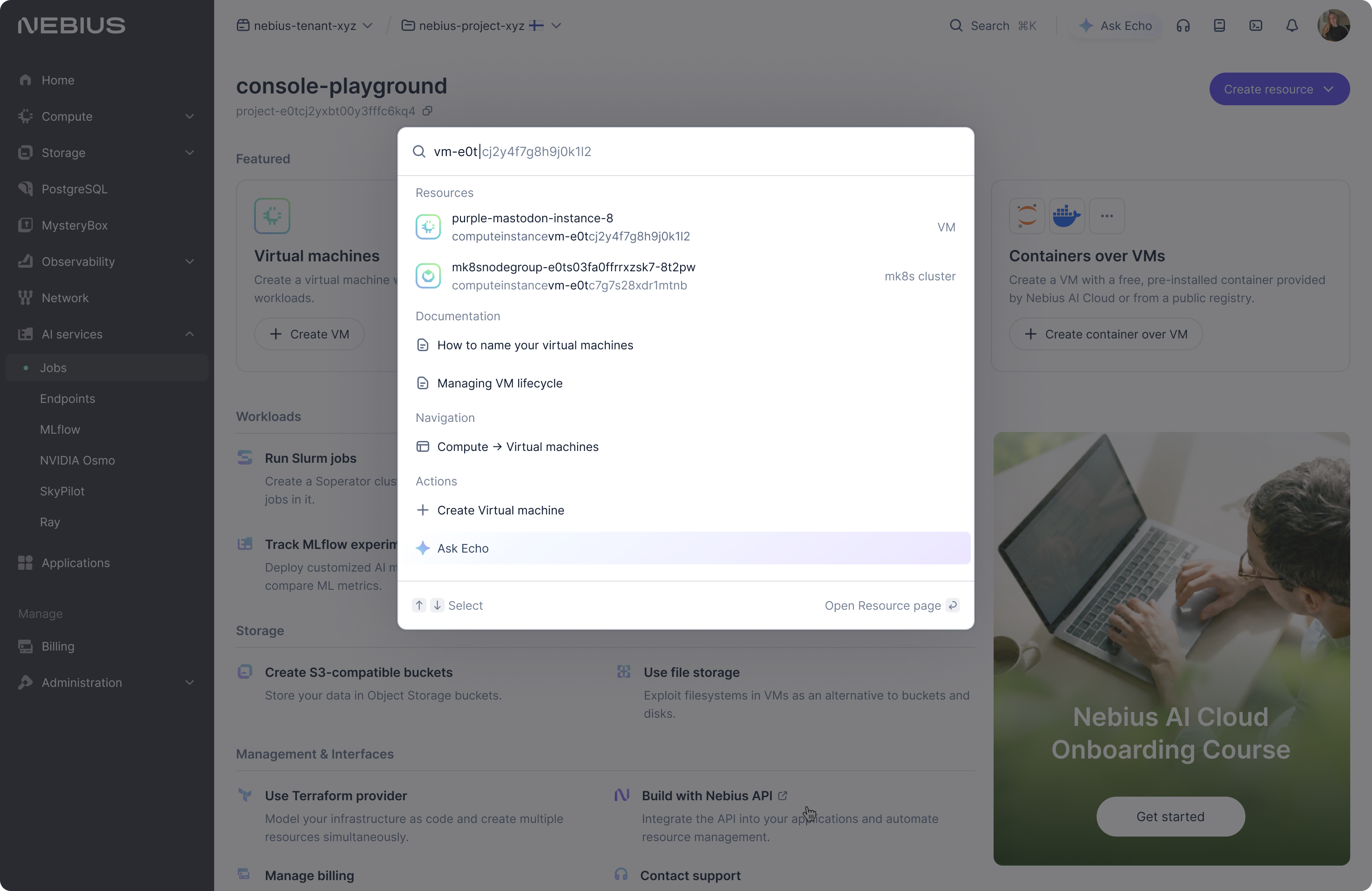 Global Search simplifies navigation within the console