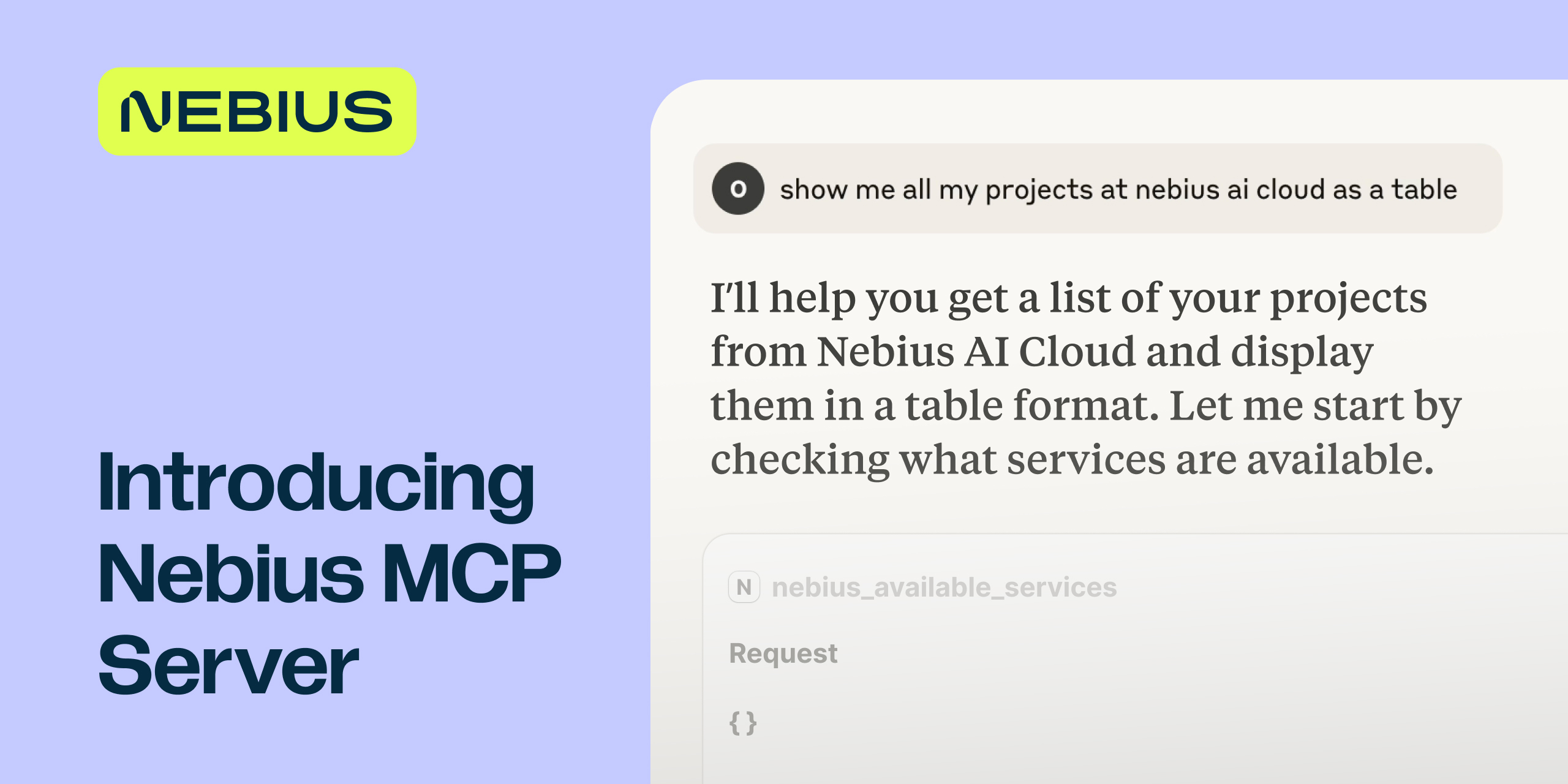 Nebius Server Racks Introducing Nebius MCP Server: The LLM-native way to manage your AI cloud